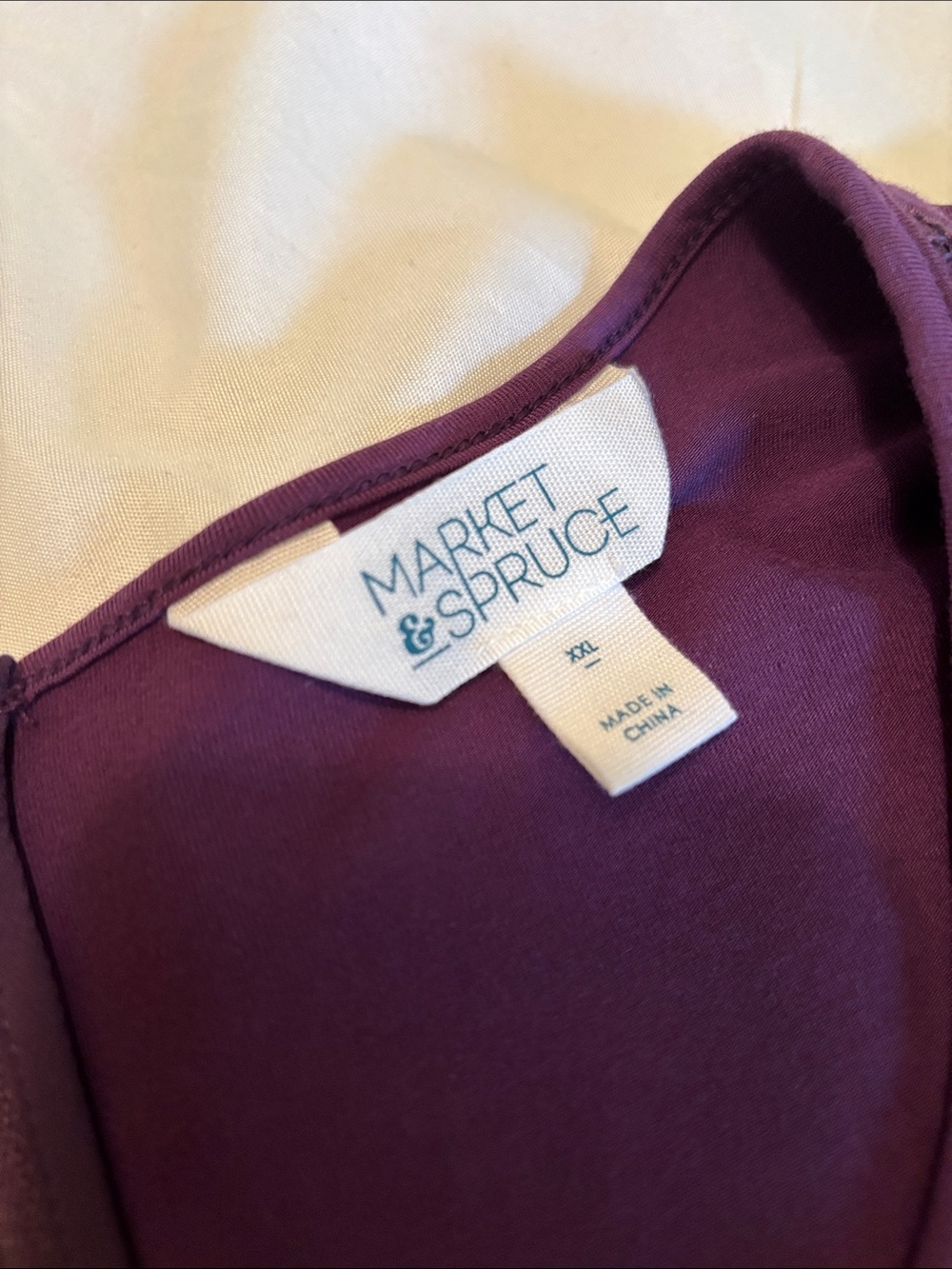 Market & Spruce Purple Short Sleeve Lace Overlay Top - Picture 2 of 4